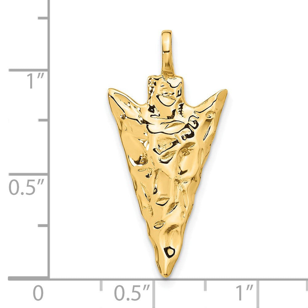 14K Gold Large 3-D Arrowhead Pendant - Charlie & Co. Jewelry