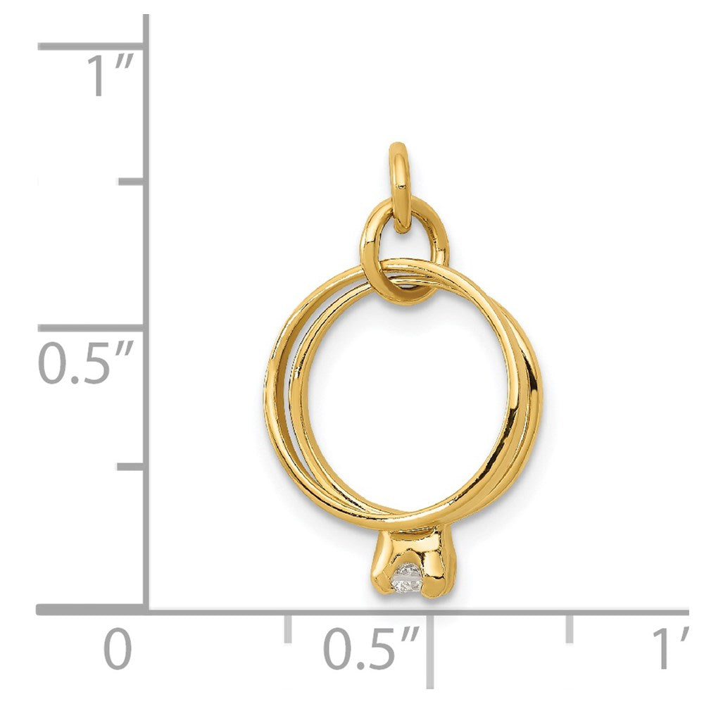Charlie & Co Jewelry | 14k 3d Wedding Rings Cz Charm - Model A1033