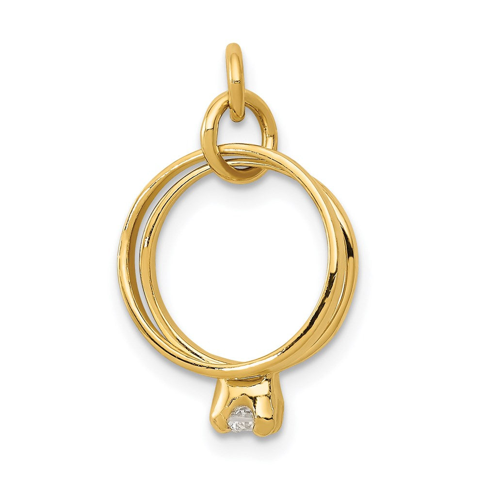 Charlie Custom Rings Charlie & Co. Jewelry | 14k 3d Wedding Rings Cz Charm | Gold Pendant
