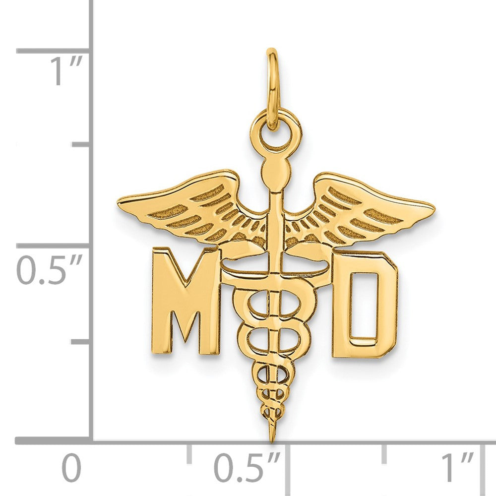 Charlie & Co Jewelry | 14k Large M.d. Caduceus Charm - Model A1195