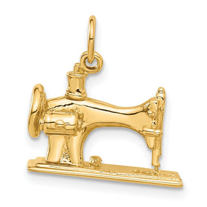 14K Gold 3D Vintage Sewing Machine Pendant - Charlie & Co. Jewelry