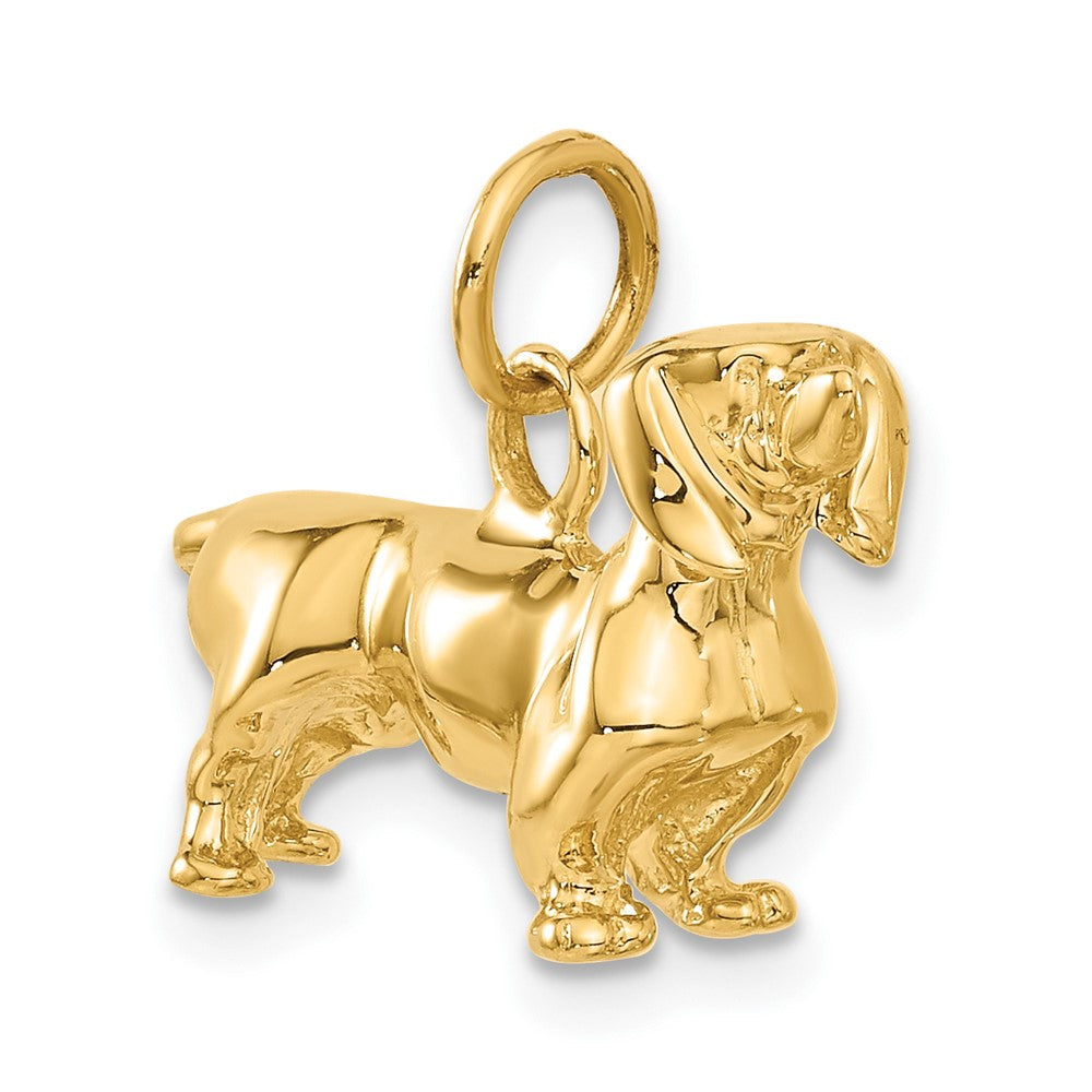 14K Gold 3D Dachshund Dog Necklace Pendant - Charlie & Co. Jewelry