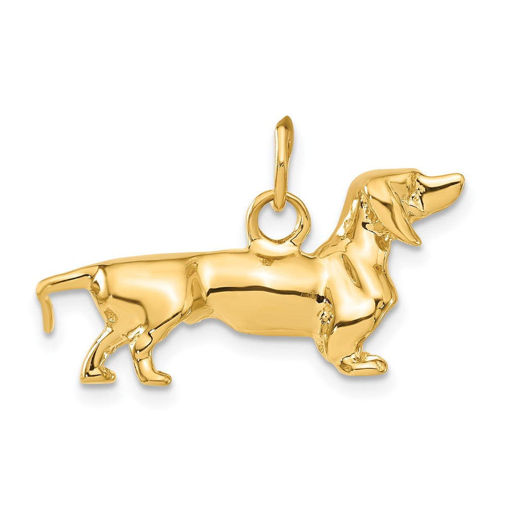 14K Gold 3D Dachshund Dog Necklace Pendant - Charlie & Co. Jewelry