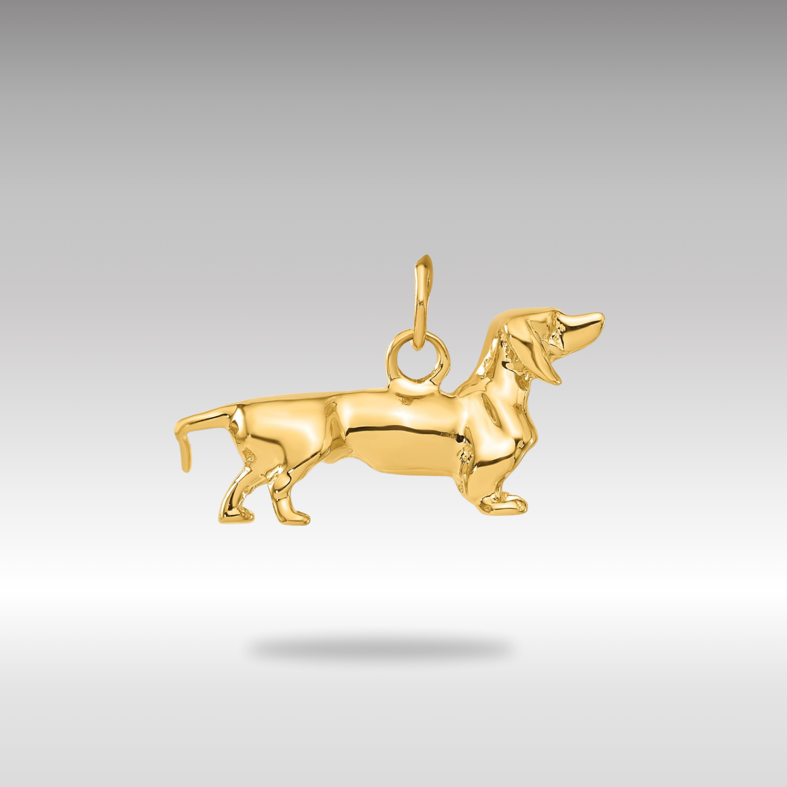 Gold 3D Dachshund Dog Necklace Pendant - Charlie & Co. Jewelry