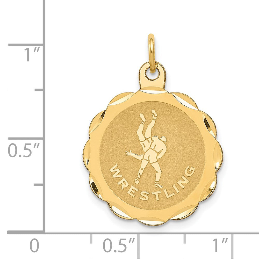 Charlie & Co Jewelry | 14k Wrestling Scalloped Edge Disc Charm - Model A1794