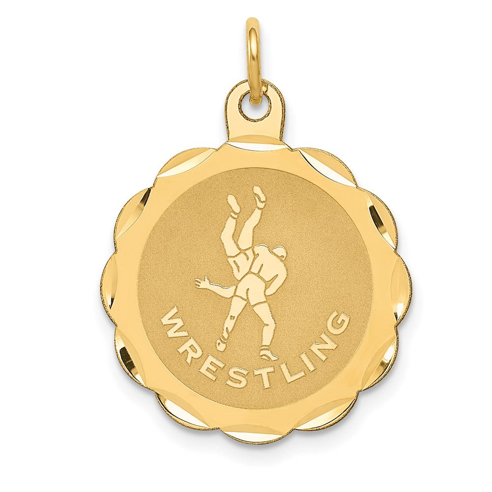 Charlie & Co Jewelry | 14k Wrestling Scalloped Edge Disc Charm - Model A1794