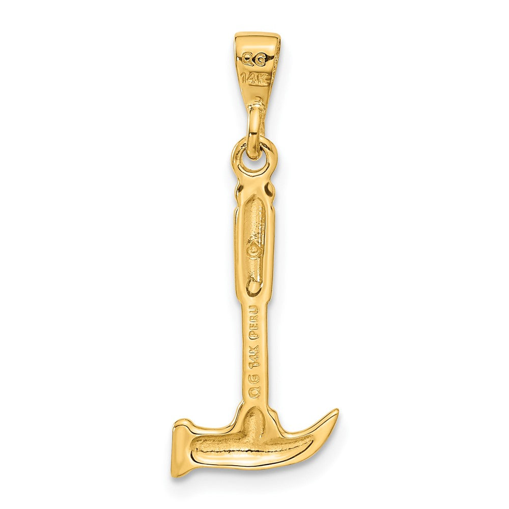 Gold Polished Hammer Pendant Necklace Model-A2201 - Charlie & Co. Jewelry