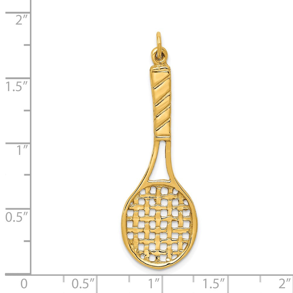 Charlie & Co Jewelry | 14k  3d Tennis Racquet Pendant - Model A2752