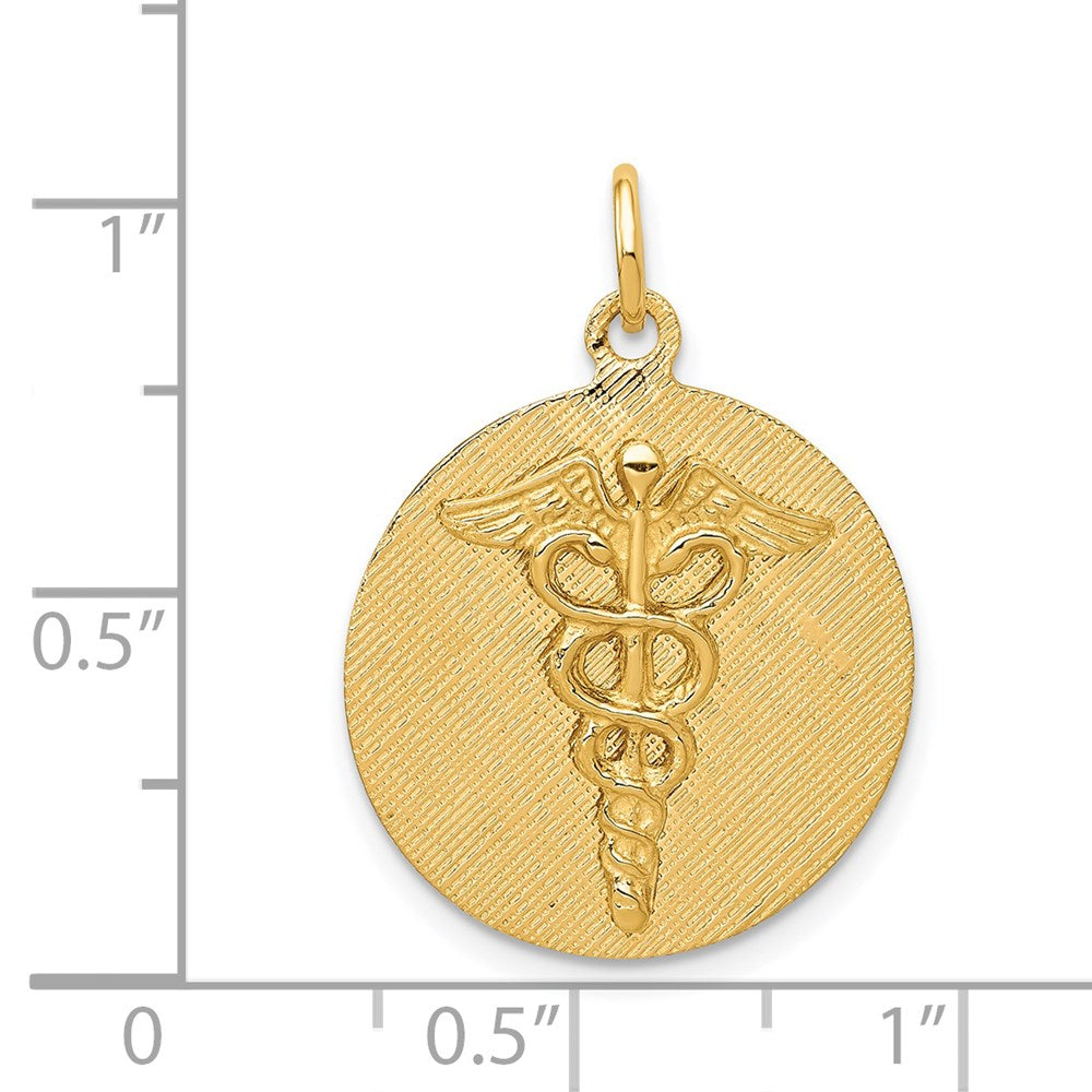 Charlie & Co Jewelry | 14k Caduceus Disc Charm - Model A4115