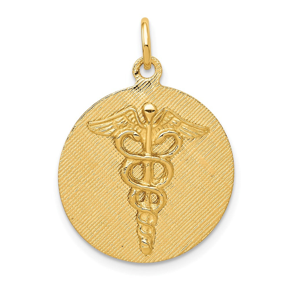 Charlie & Co Jewelry | 14k Caduceus Disc Charm - Model A4115