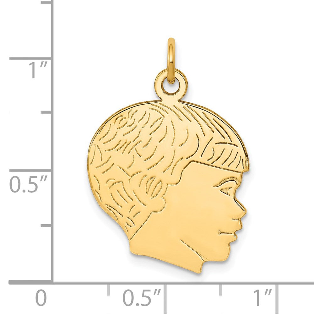Charlie & Co Jewelry | 14k Solid Polished Boys Head Charm - Model A4249