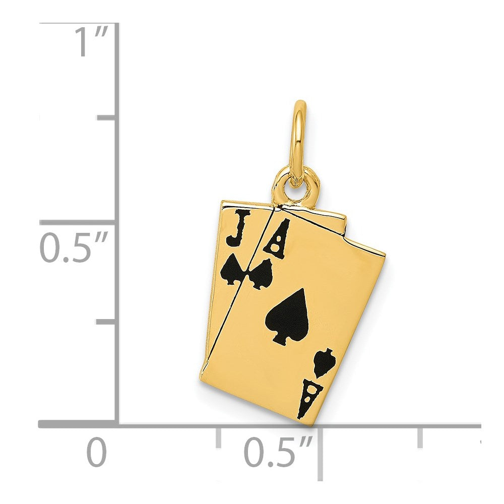 Charlie & Co Jewelry | 14k Enameled Blackjack Playing Cards Charm - Model A4952