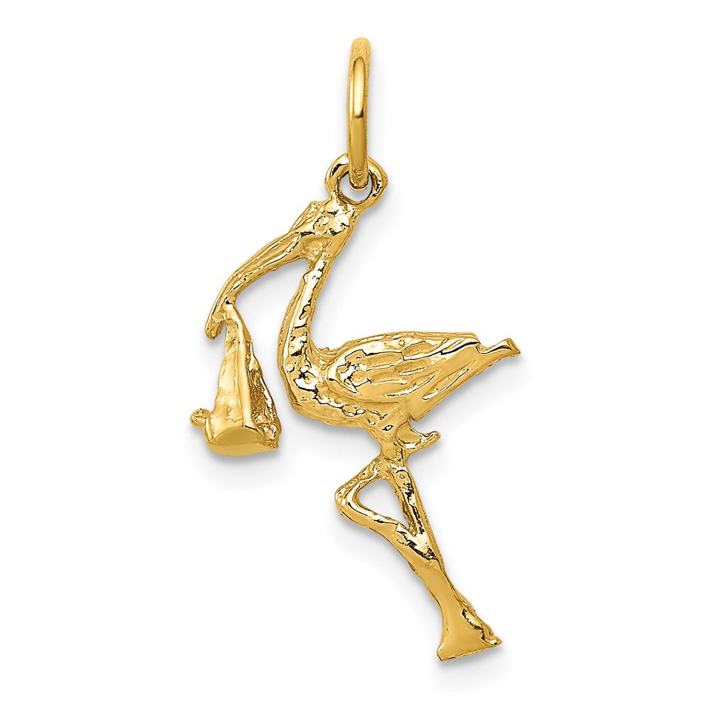 Charlie & Co Jewelry | 14k Solid 3-dimensional Stork Charm - Model A7101
