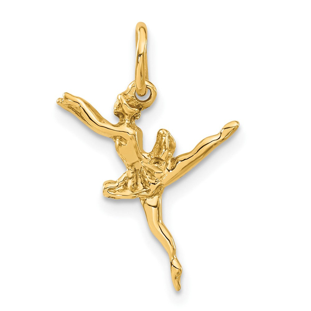 14K Gold 3D Ballerina Necklace Charm - Charlie & Co. Jewelry