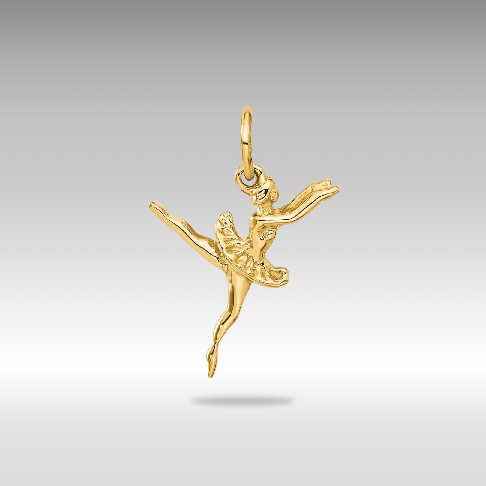 Gold 3D Ballerina Necklace Charm - Charlie & Co. Jewelry