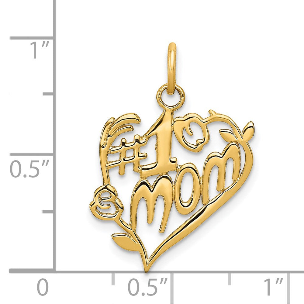 Charlie & Co Jewelry | 14k #1 Mom Heart Charm - Model A9108