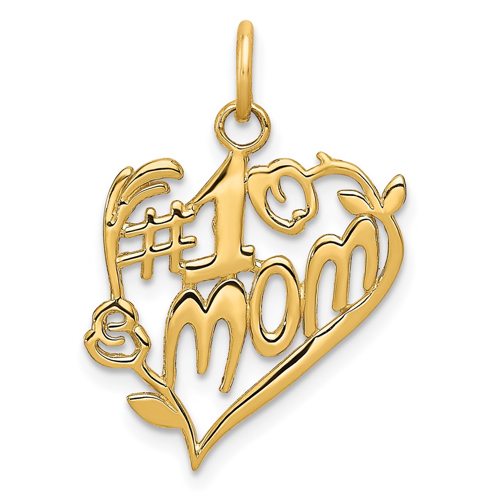 Charlie & Co Jewelry | 14k #1 Mom Heart Charm - Model A9108