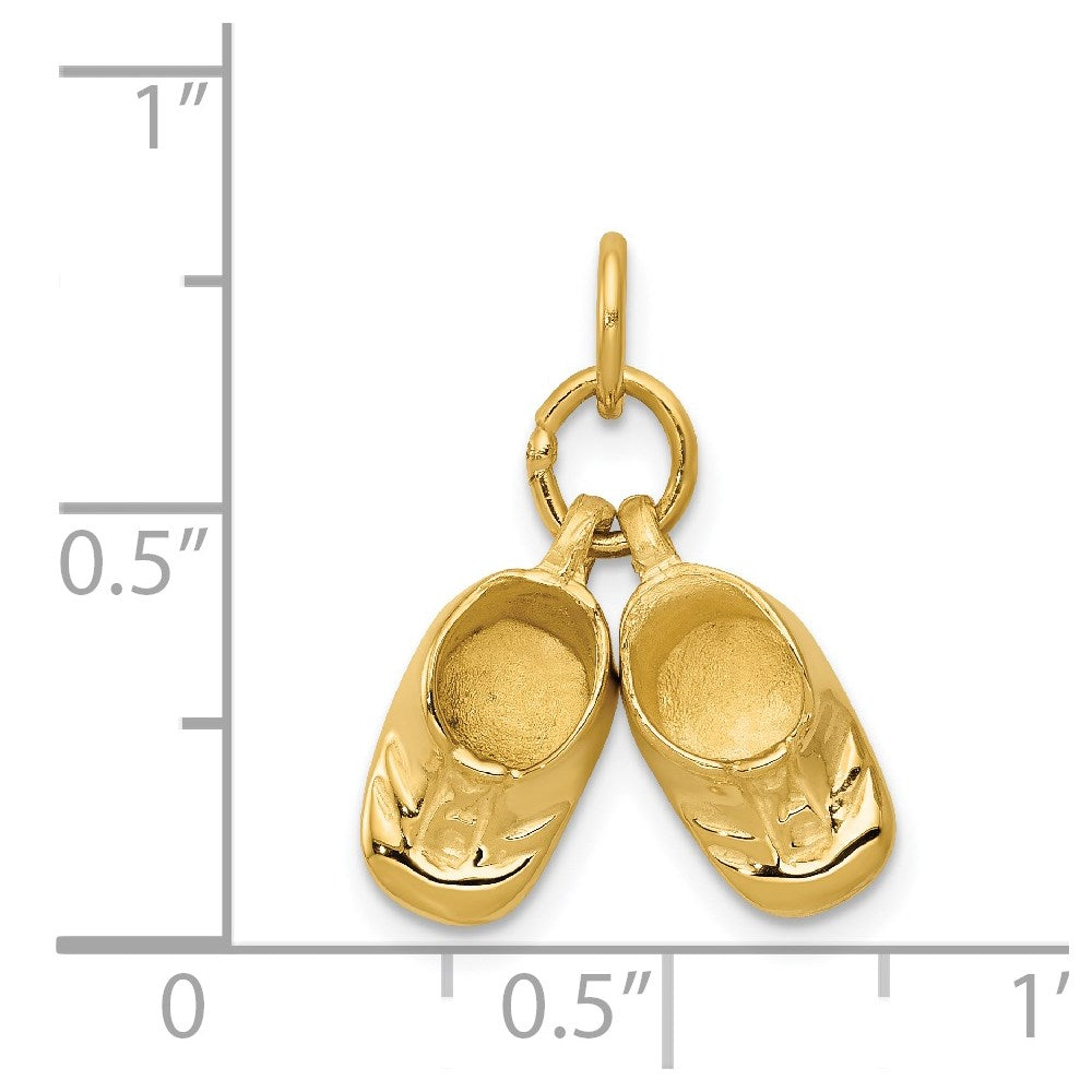 Charlie & Co Jewelry | 14k 3d Moveable Polished Baby Shoes Charm - Model A9281