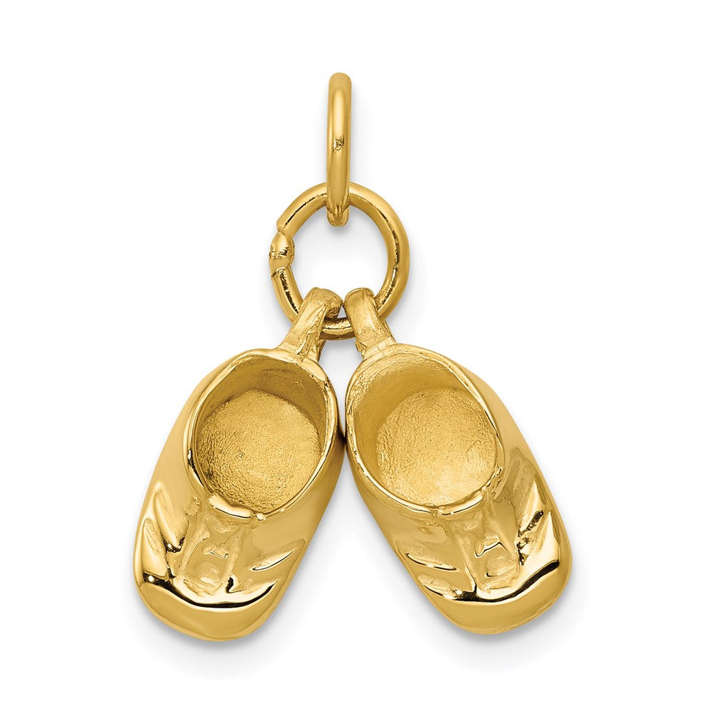 Charlie & Co Jewelry | 14k 3d Moveable Polished Baby Shoes Charm - Model A9281
