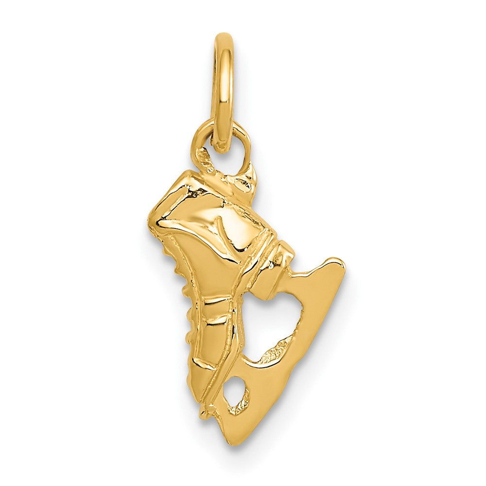 14K Gold Classic 3D Ice Skate Pendant - Charlie & Co. Jewelry
