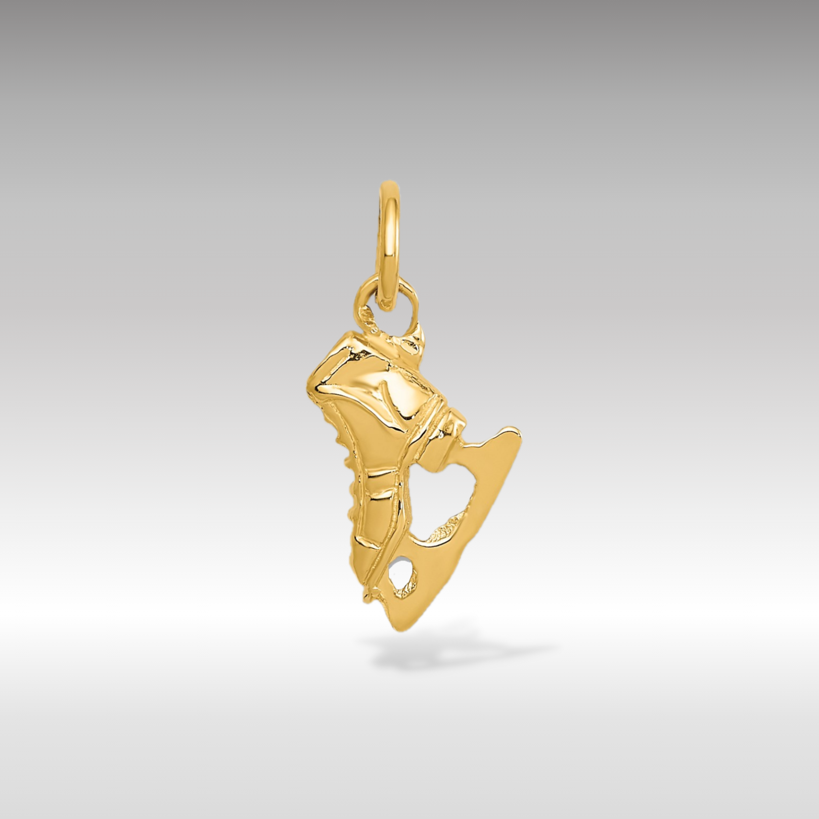 14K Gold Classic 3D Ice Skate Pendant Model-A9586 - Charlie & Co. Jewelry