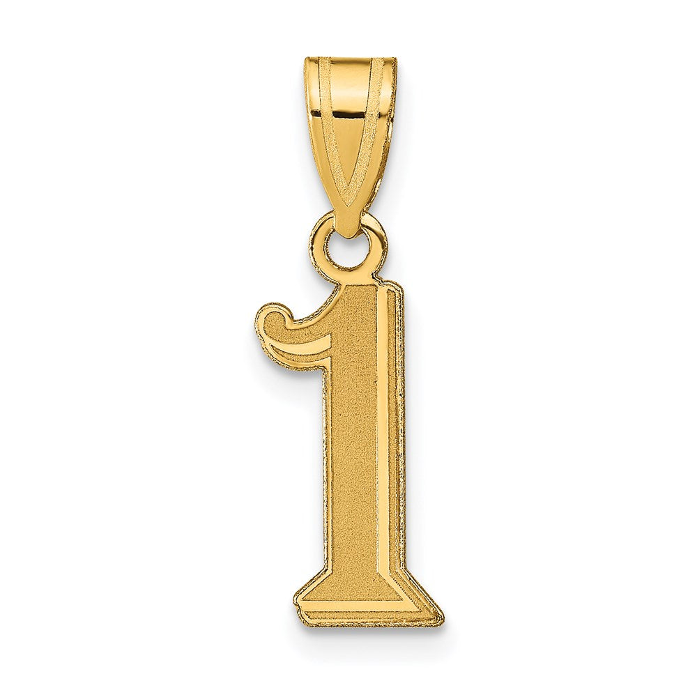 Charlie & Co Jewelry | 14k Polished Etched Number 1 Pendant - Model AEN01