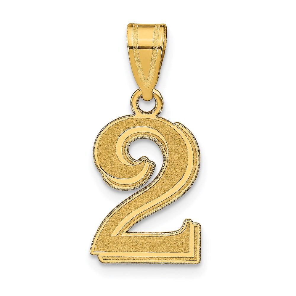 Charlie & Co Jewelry | 14k Polished Etched Number 2 Pendant - Model AEN02