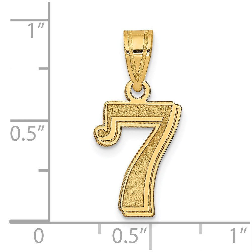 Charlie & Co Jewelry | 14k Polished Etched Number 7 Pendant - Model AEN07