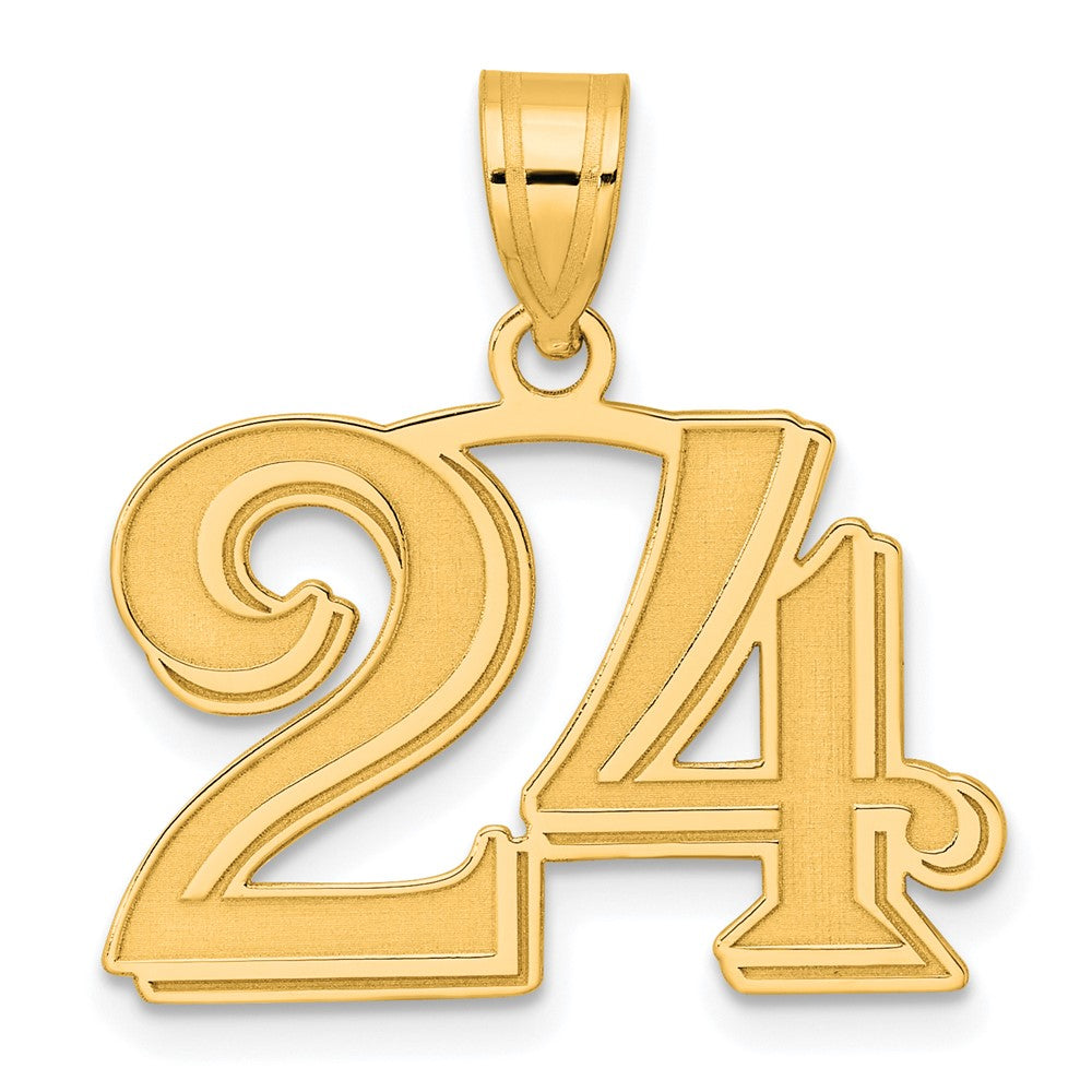 Charlie & Co Jewelry | 14k Polished Etched Number 24 Pendant - Model AEN24