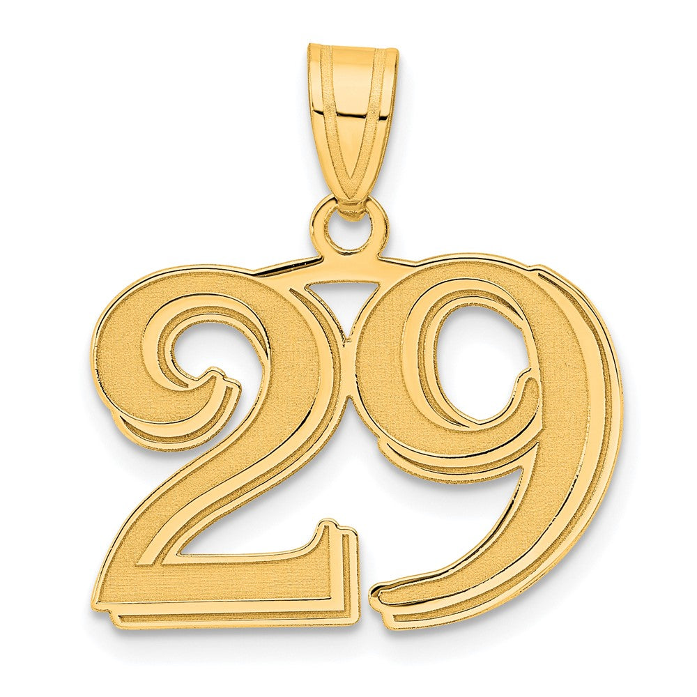 Charlie & Co Jewelry | 14k Polished Etched Number 29 Pendant - Model AEN29