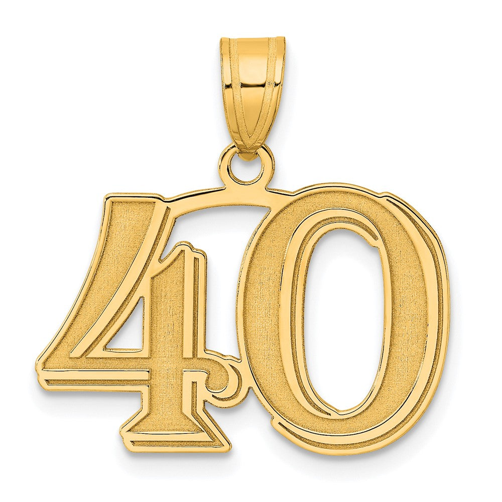 Charlie & Co Jewelry | 14k Polished Etched Number 40 Pendant - Model AEN40