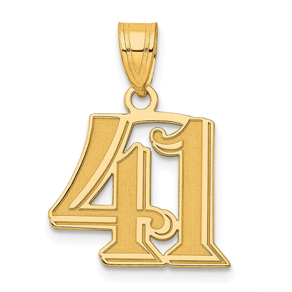 Charlie & Co Jewelry | 14k Polished Etched Number 41 Pendant - Model AEN41