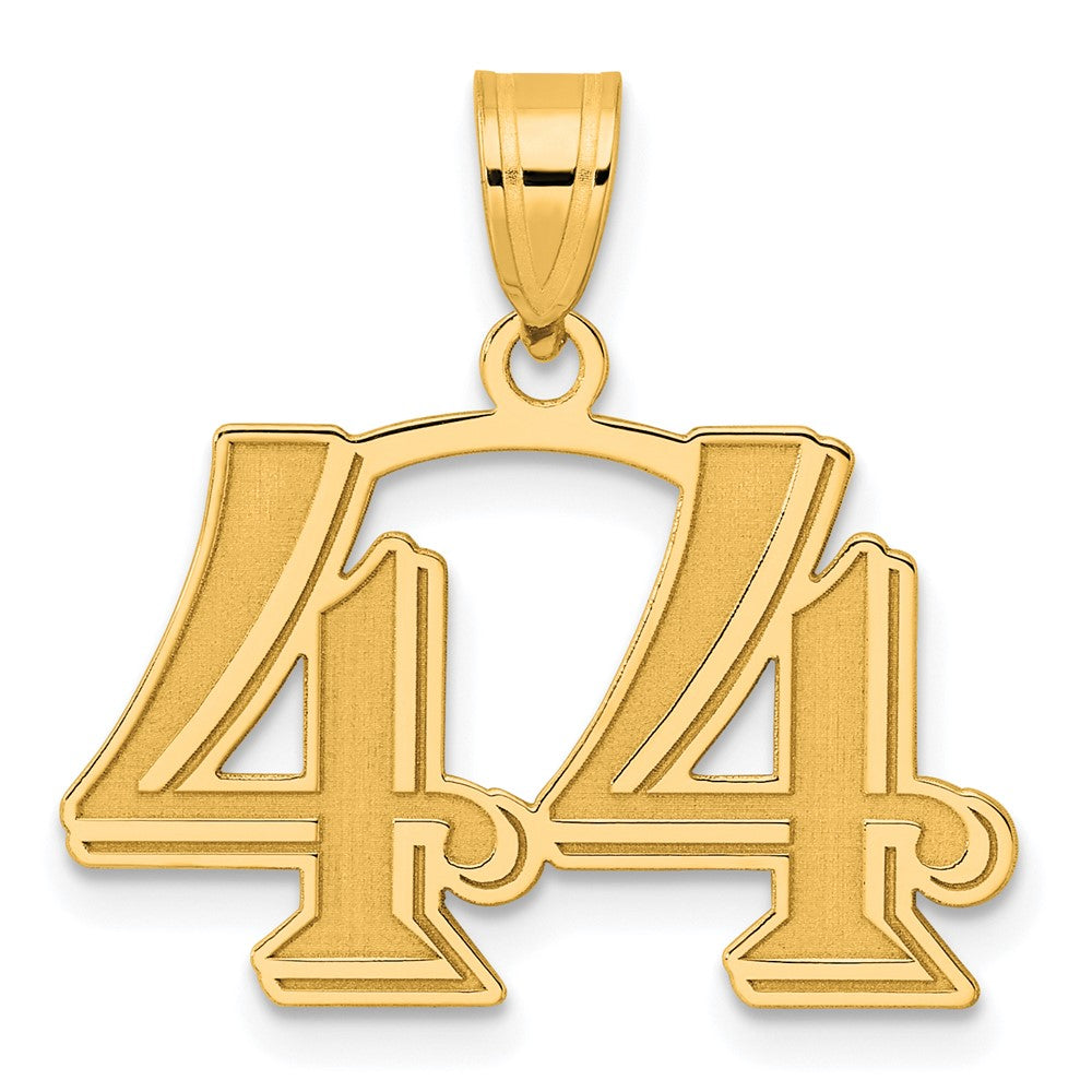 Charlie & Co Jewelry | 14k Polished Etched Number 44 Pendant - Model AEN44