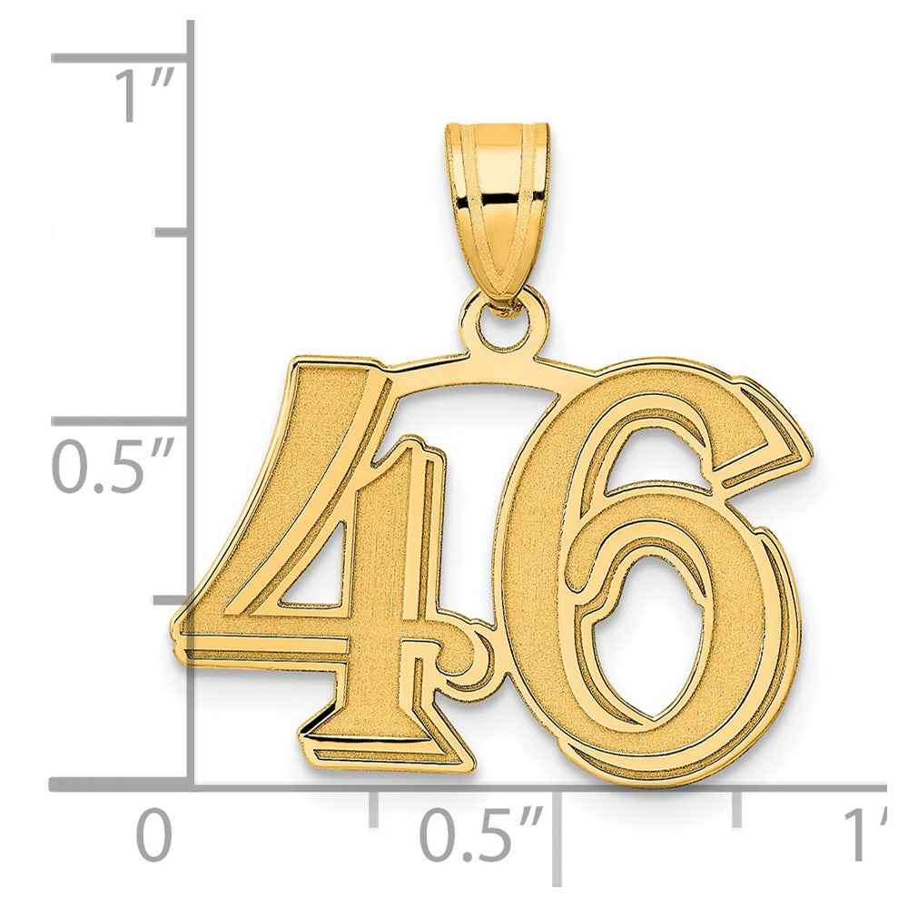Charlie & Co Jewelry | 14k Polished Etched Number 46 Pendant - Model AEN46