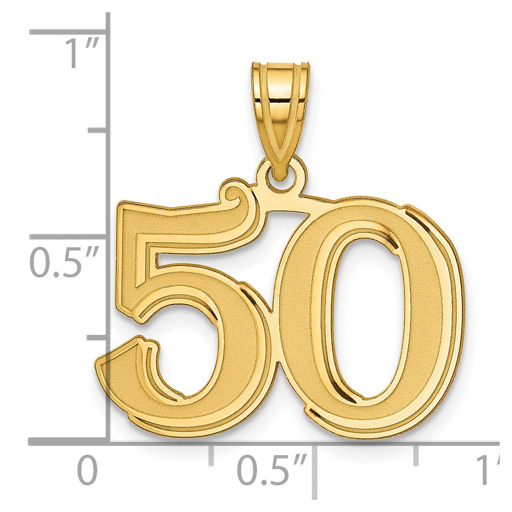 Charlie & Co Jewelry | 14k Polished Etched Number 50 Pendant - Model AEN50