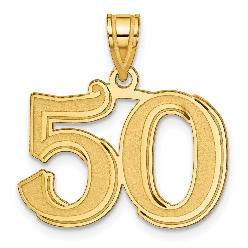 Charlie & Co Jewelry | 14k Polished Etched Number 50 Pendant - Model AEN50