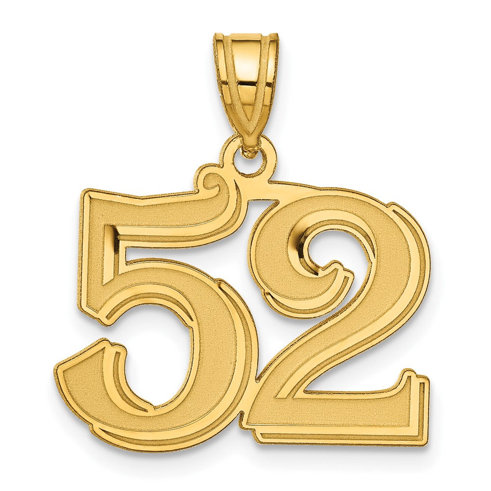 Charlie & Co Jewelry | 14k Polished Etched Number 52 Pendant - Model AEN52