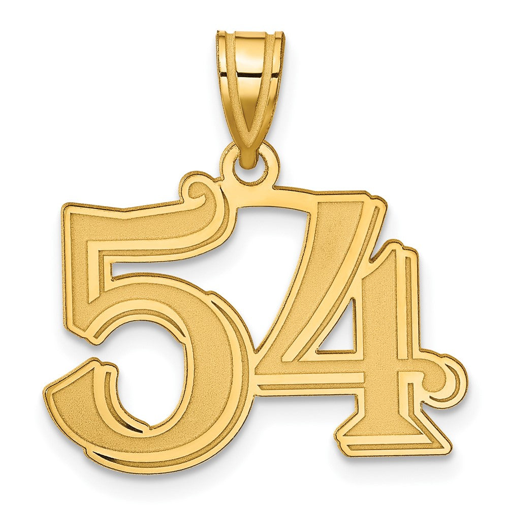 Charlie & Co Jewelry | 14k Polished Etched Number 54 Pendant - Model AEN54