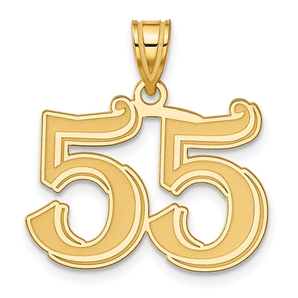 Charlie & Co Jewelry | 14k Polished Etched Number 55 Pendant - Model AEN55