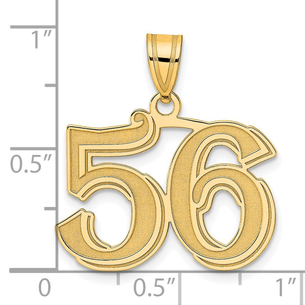 Charlie & Co Jewelry | 14k Polished Etched Number 56 Pendant - Model AEN56