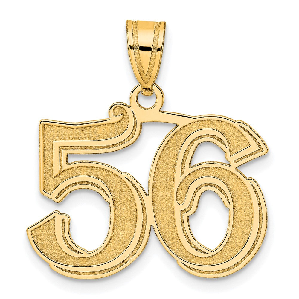 Charlie & Co Jewelry | 14k Polished Etched Number 56 Pendant - Model AEN56