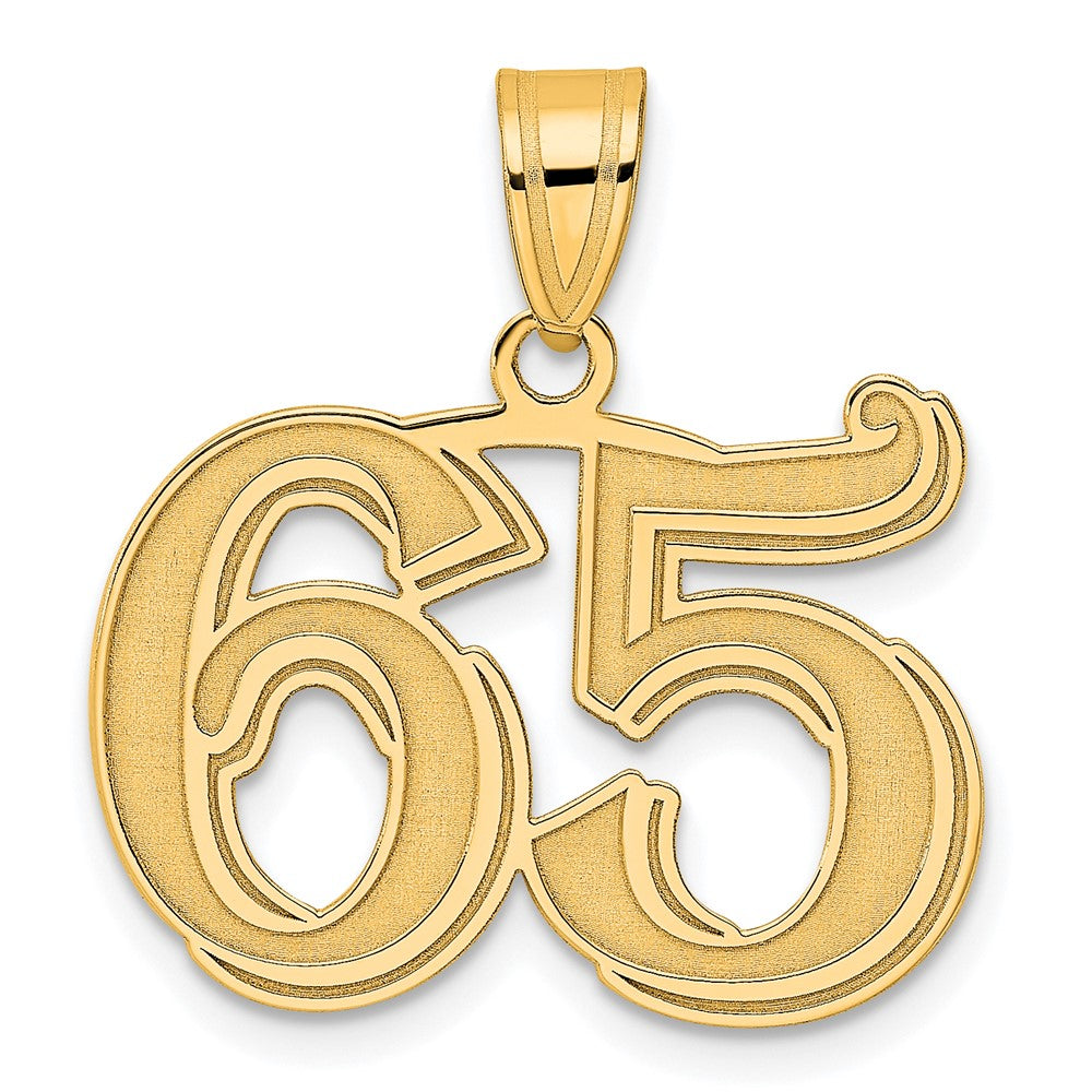 Charlie & Co Jewelry | 14k Polished Etched Number 65 Pendant - Model AEN65