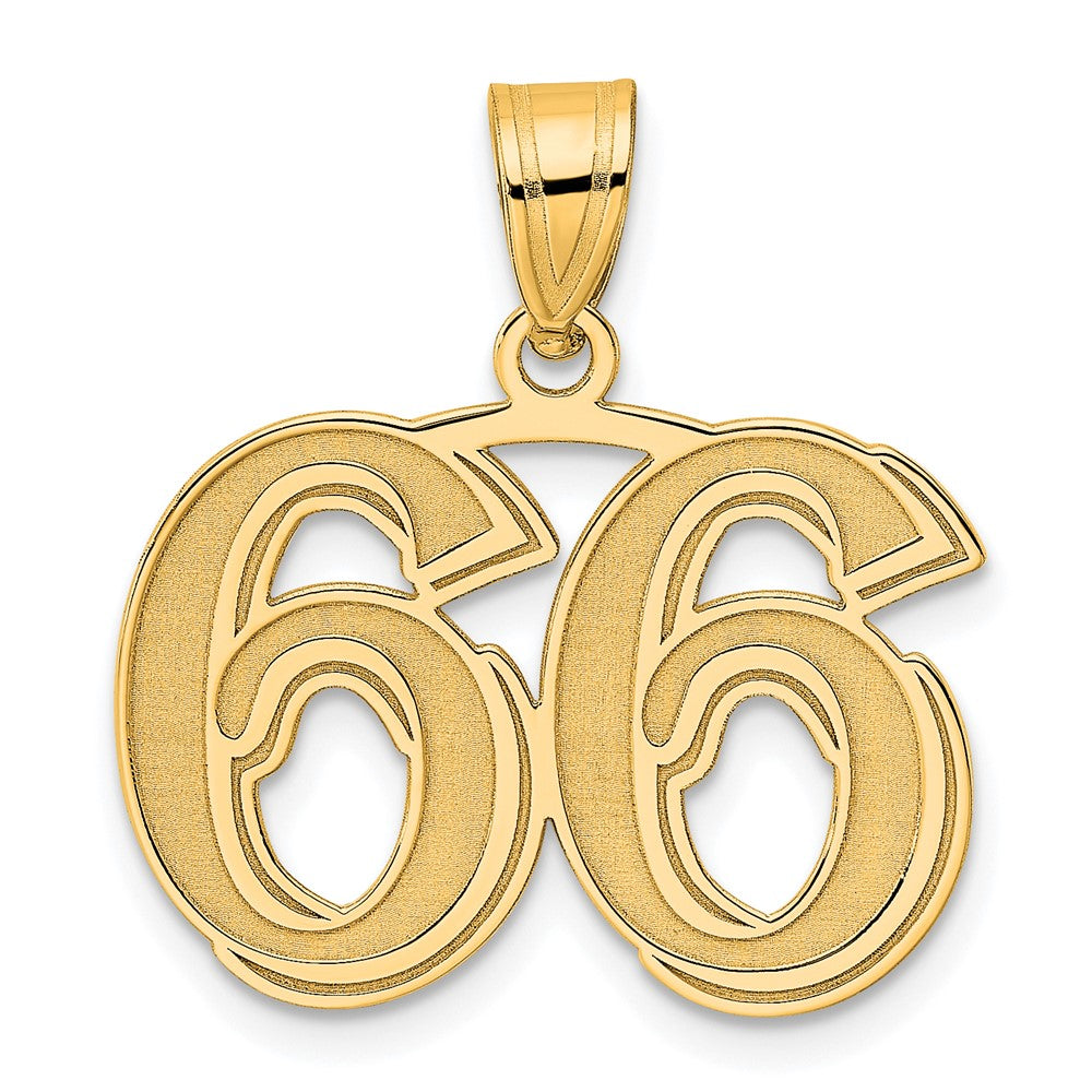 Charlie & Co Jewelry | 14k Polished Etched Number 66 Pendant - Model AEN66