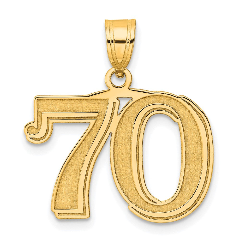 Charlie & Co Jewelry | 14k Polished Etched Number 70 Pendant - Model AEN70