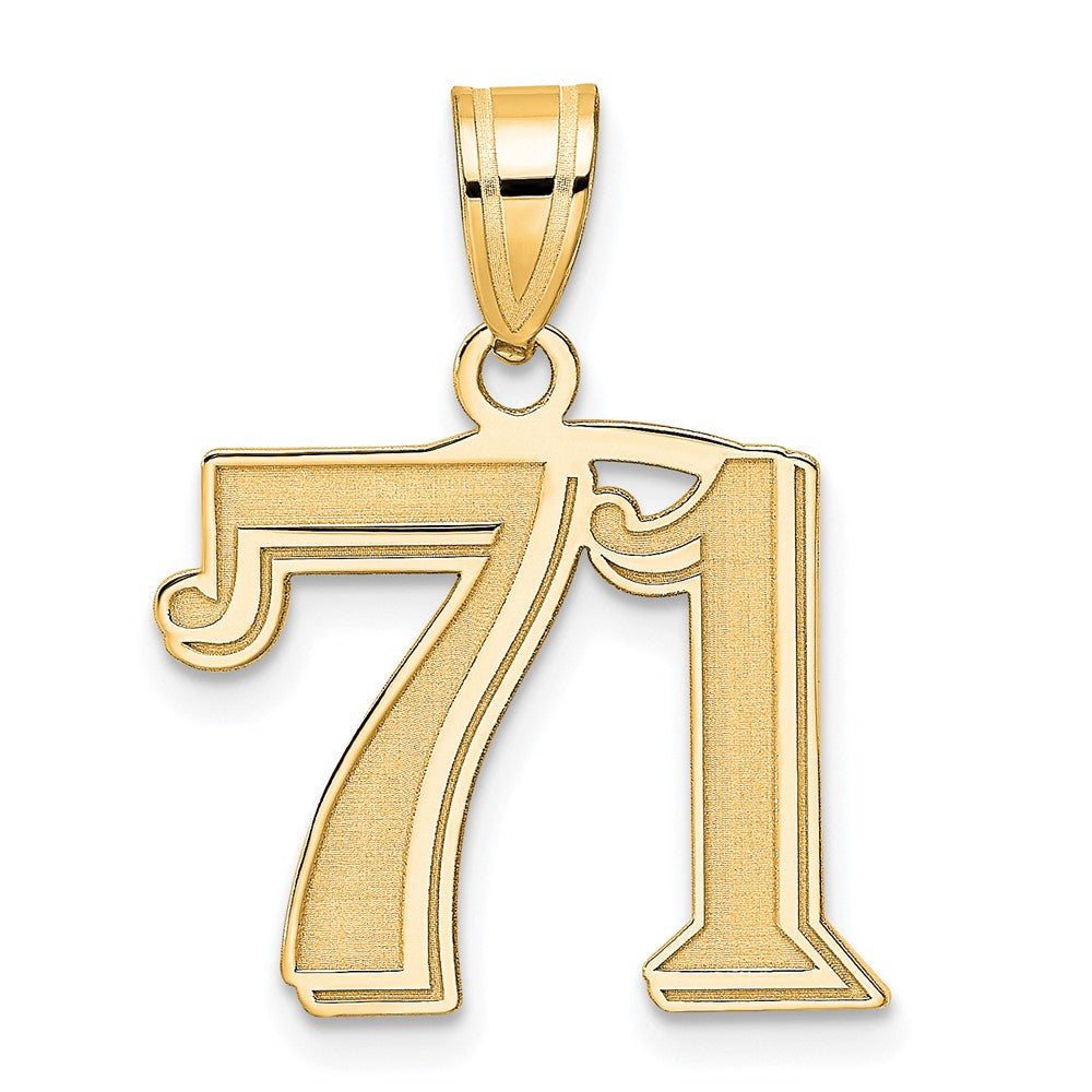 Charlie & Co Jewelry | 14k Polished Etched Number 71 Pendant - Model AEN71