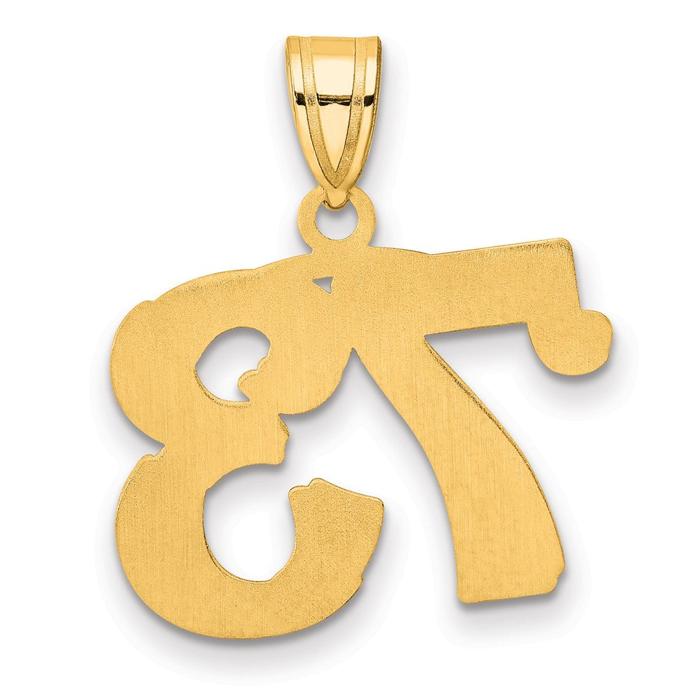 Charlie & Co Jewelry | 14k Polished Etched Number 73 Pendant - Model AEN73