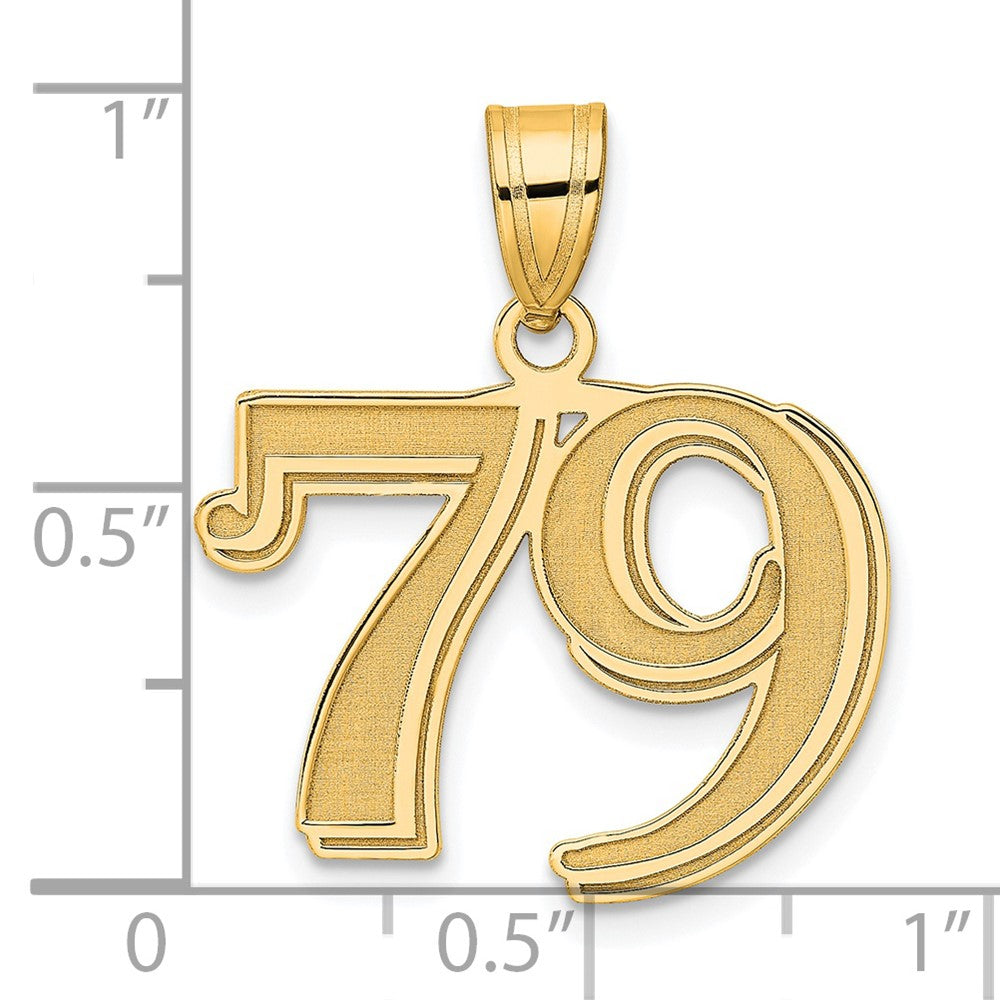 Charlie & Co Jewelry | 14k Polished Etched Number 79 Pendant - Model AEN79