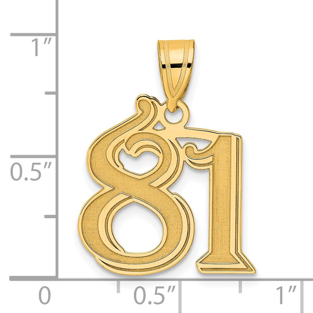 Charlie & Co Jewelry | 14k Polished Etched Number 81 Pendant - Model AEN81