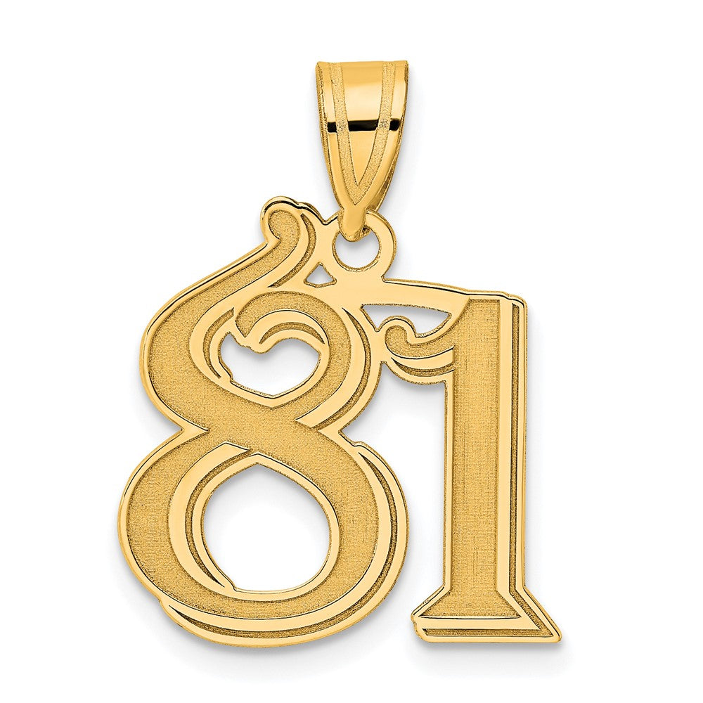 Charlie & Co Jewelry | 14k Polished Etched Number 81 Pendant - Model AEN81