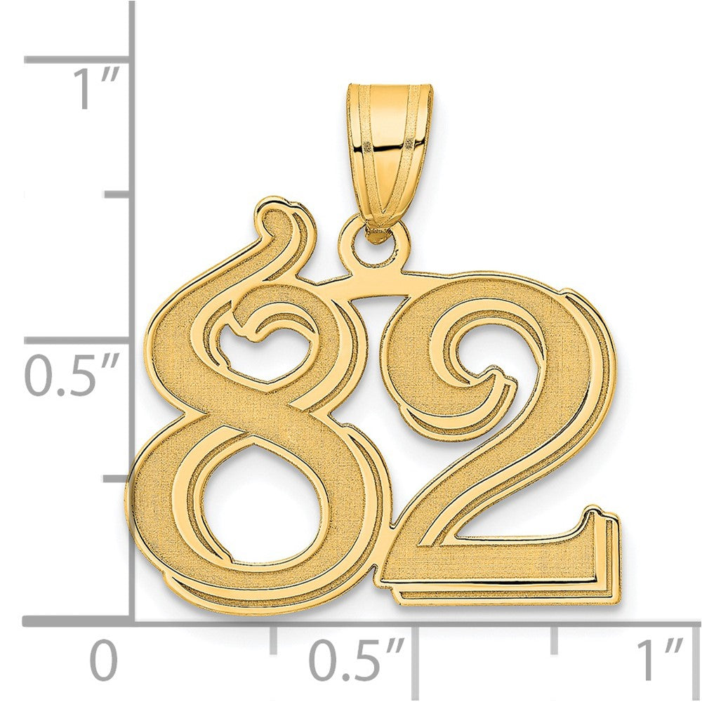 Charlie & Co Jewelry | 14k Polished Etched Number 82 Pendant - Model AEN82